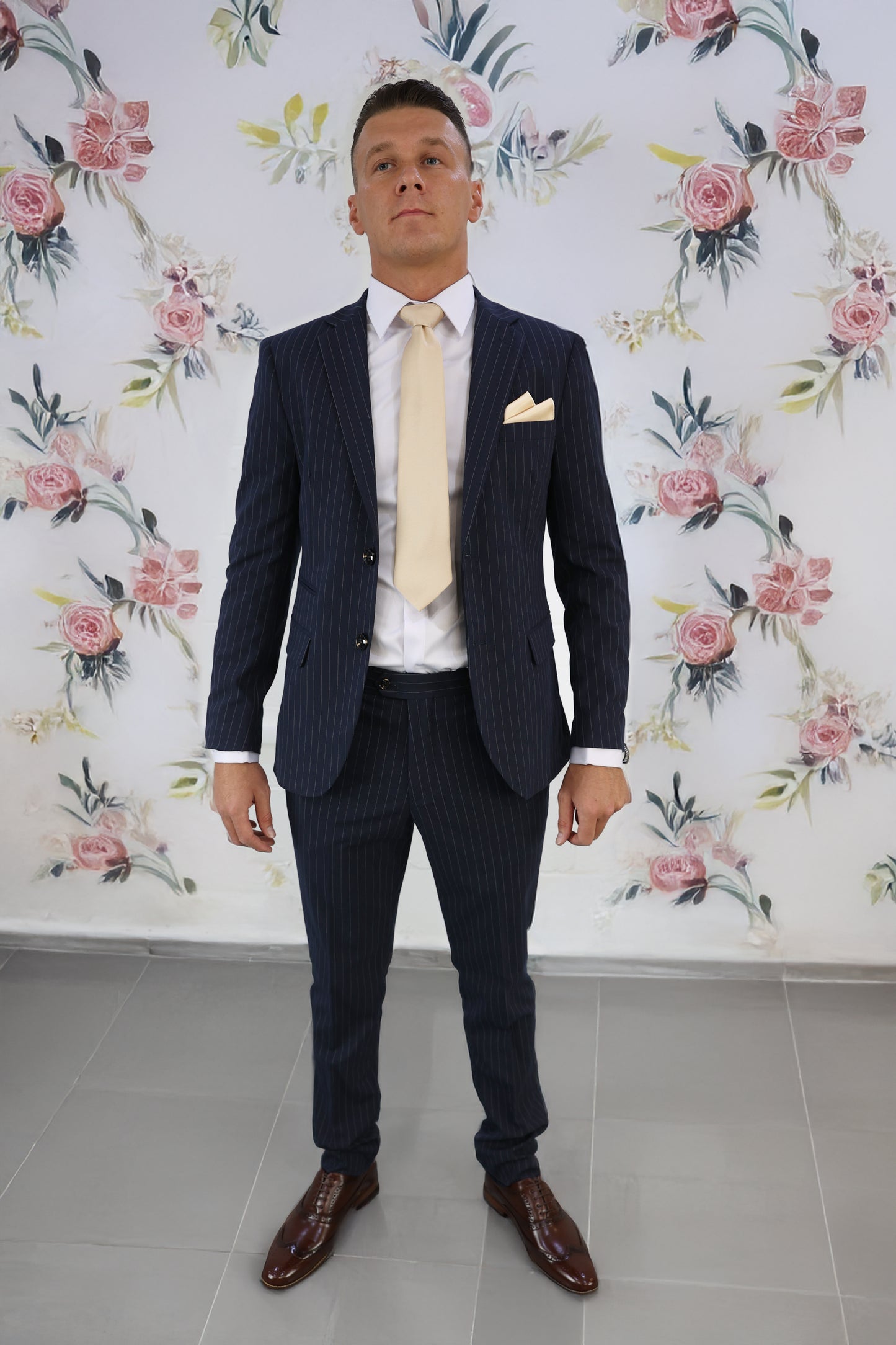 Navy Pinstripe Two Piece Suit