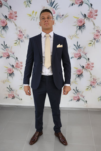 Navy Pinstripe Two Piece Suit