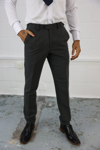 Vincent Charcoal Stretch Trouser